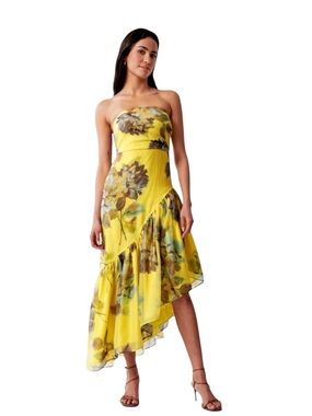 Abercrombie & Fitch Strapless Drama Asymmetrical Maxi Dress Size XXS